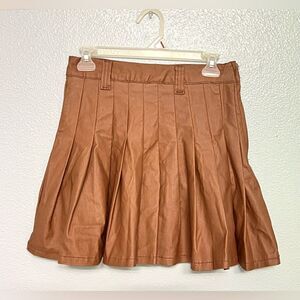 Akira Brown Pleated Mini Skirt